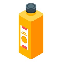 Orange juice bottle icon. Isometric of orange juice bottle vector icon for web design isolated on white background