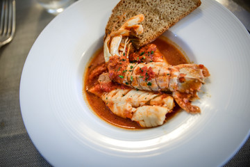 prawn soup close-up