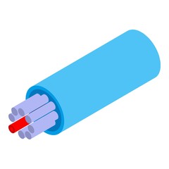 Blue optical fiber icon. Isometric of blue optical fiber vector icon for web design isolated on white background