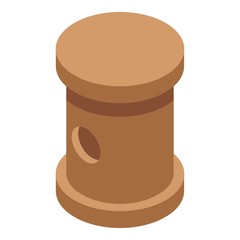 Stump bird house icon. Isometric of stump bird house vector icon for web design isolated on white background