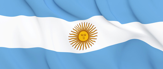 National Fabric Wave Closeup Flag of Argentina