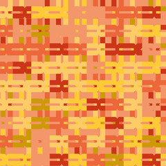 Seamless abstract figure vector pattern on colorful orange background.