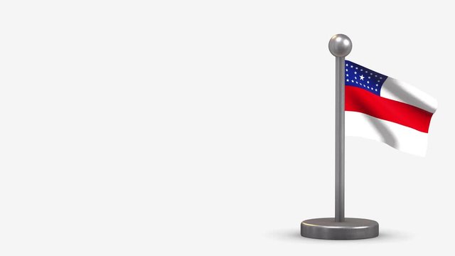 Amazonas 3D waving flag animation on tiny flagpole.