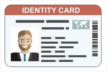 ID Card. Flat design style.