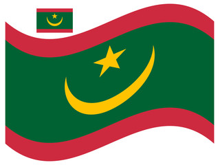 Wave Mauritania Flag Vector illustration Eps 10