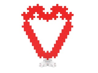 Red heart from puzzle pieces