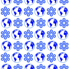 Globe and snowflake pattern
