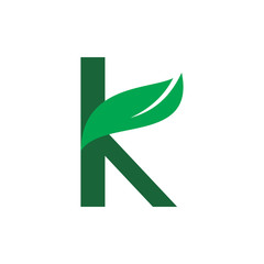 nature leaf k logo design