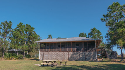 Fototapeta na wymiar The cabins of Lake Louisa State Park near Orlando, Florida.