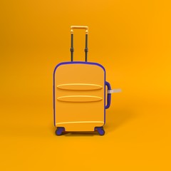 Maleta empacada en fondo amarillo