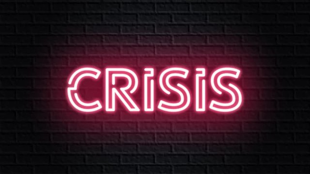 red neon video animation crisis