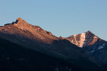 Red Mountain and Glacier in Valais Switzerland