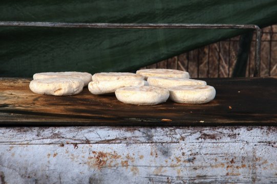 "bolo do caco" typical bread from the island of Madeira made from flour and potatoes