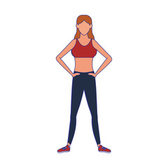 woman with sports clothes icon