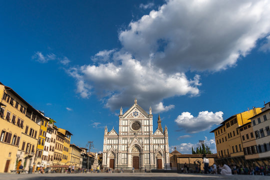 piazza basilica of santa croce in florence