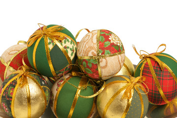 christmas balls with white background