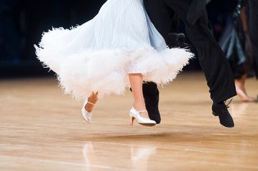 Woman and man dancer latino international dancing