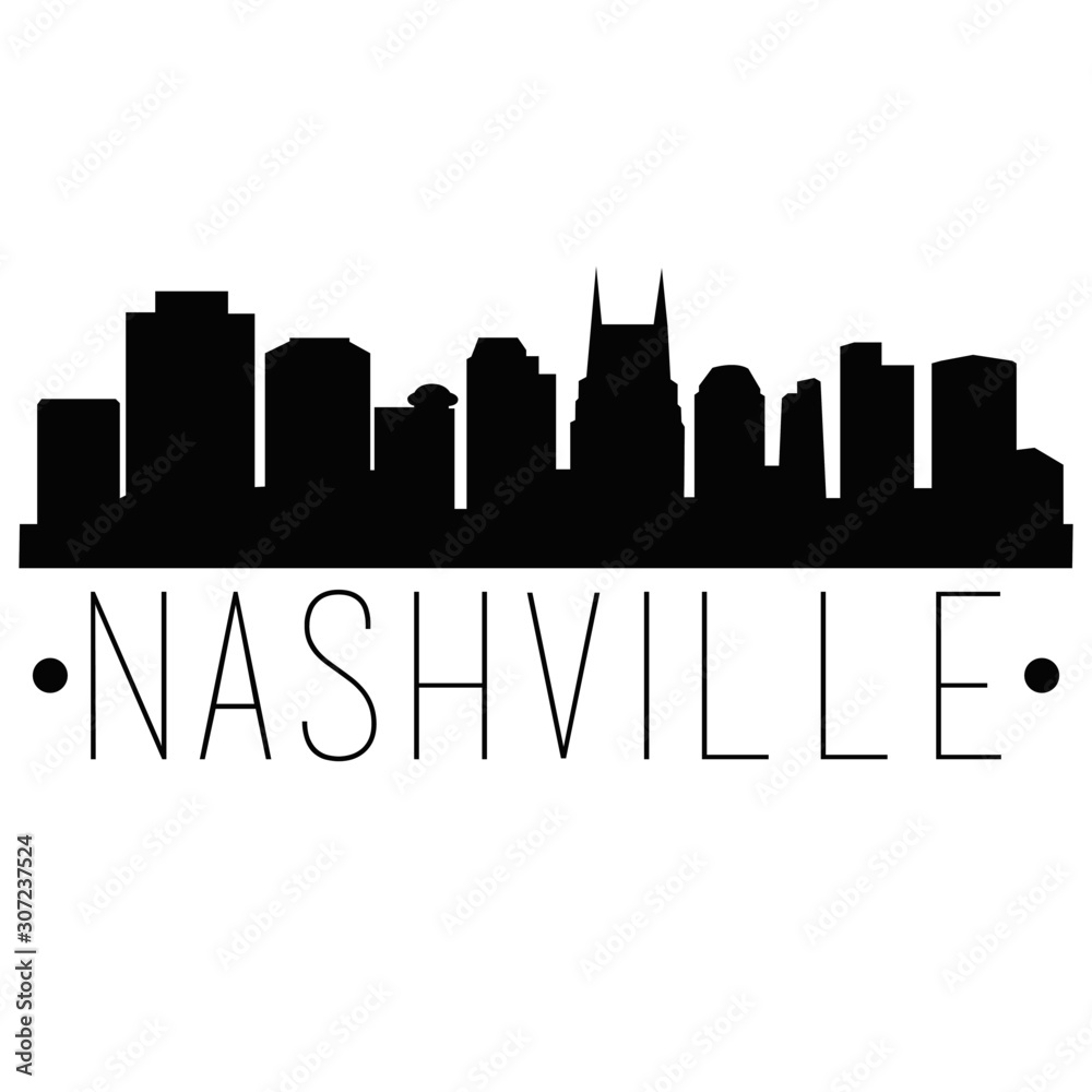 Poster nashville tennessee skyline silhouette city design vector famous monuments.