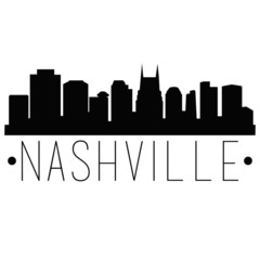 Nashville Tennessee Skyline Silhouette City Design Vector Famous Monuments.