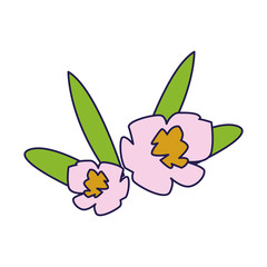 flowers and leaves icon, flat design