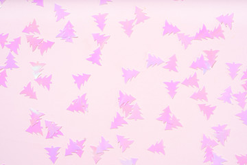 Christmas flat lay scene with golden decorations