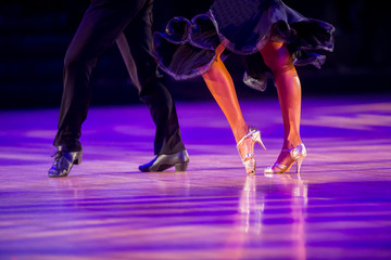 Woman and man dancer latino international dancing