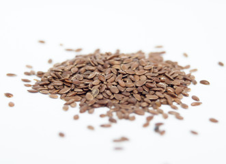 flax seeds isolated on white background