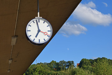 Moon Time-Public Clock with Moon in Blue Sky  6485-042