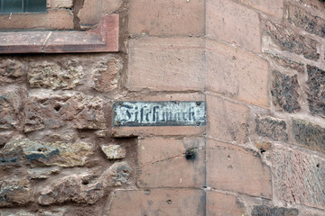 Old Faded German Street Sign 
