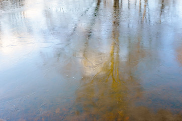 Meeting autumn and winter 4. Ice formation on the lake.