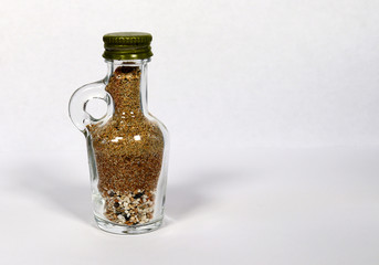 Sea sand shells in a bottle