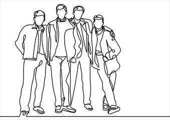 Vector art drawing of Happy friendship concept with young people having fun together