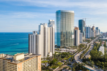 Flight over the Atlantic Coast of South Florida