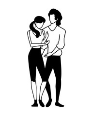 couple in love, man and woman showing affection