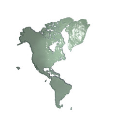 american continent map 3d effect