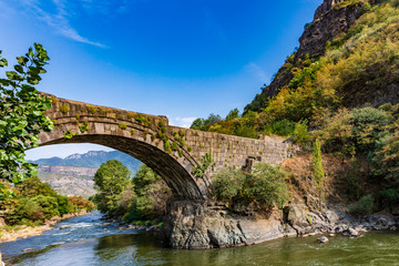 Fototapeta na wymiar Sanahin Bridge landmark of Lorri Armenia eastern Europe