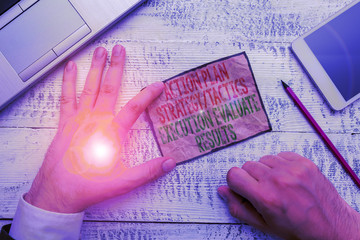 Handwriting text Action Plan Strategy Ortacti. Conceptual photo Action Plan Strategy Or Tactics...