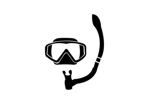 scuba diving mask on white