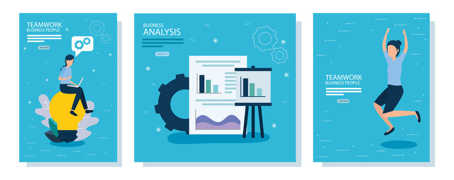Workflow and businesswoman design, Infographic data information business analytics and visual presentation theme Vector illustration