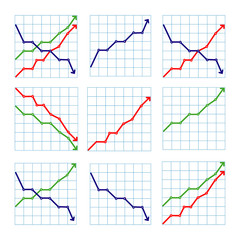 line business graphs showing performance and sales