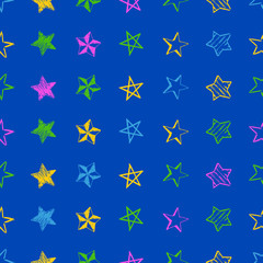 Seamless doodle hand drawn stars