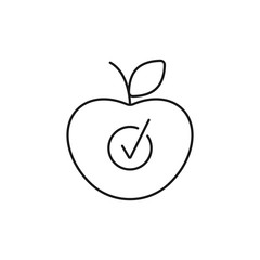 natural apple - minimal line web icon. simple vector illustration. concept for infographic, website or app.
