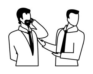 cute businessmen with various views, poses