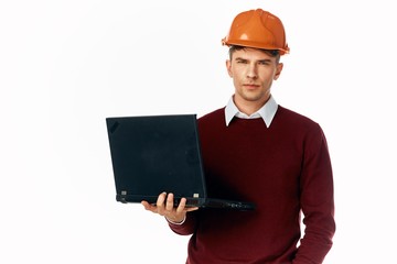 young engineer with laptop