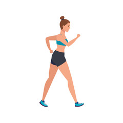 Fototapeta na wymiar young woman athlete running avatar character vector illustration design