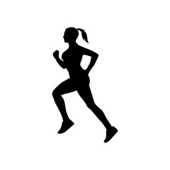 Fototapeta na wymiar silhouette of a running woman