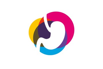 Fototapeta premium Colorful Stomach Logo vector illustration design - creative Gastroenterology Healthy Logo element icon, Stomach healthcare icon vector template