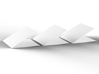 Brochure in square format folded to two - mockup. 3d illustration