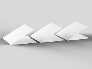 Brochure in square format folded to two - mockup. 3d illustration