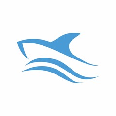 Shark fish logo design template vector illustration 